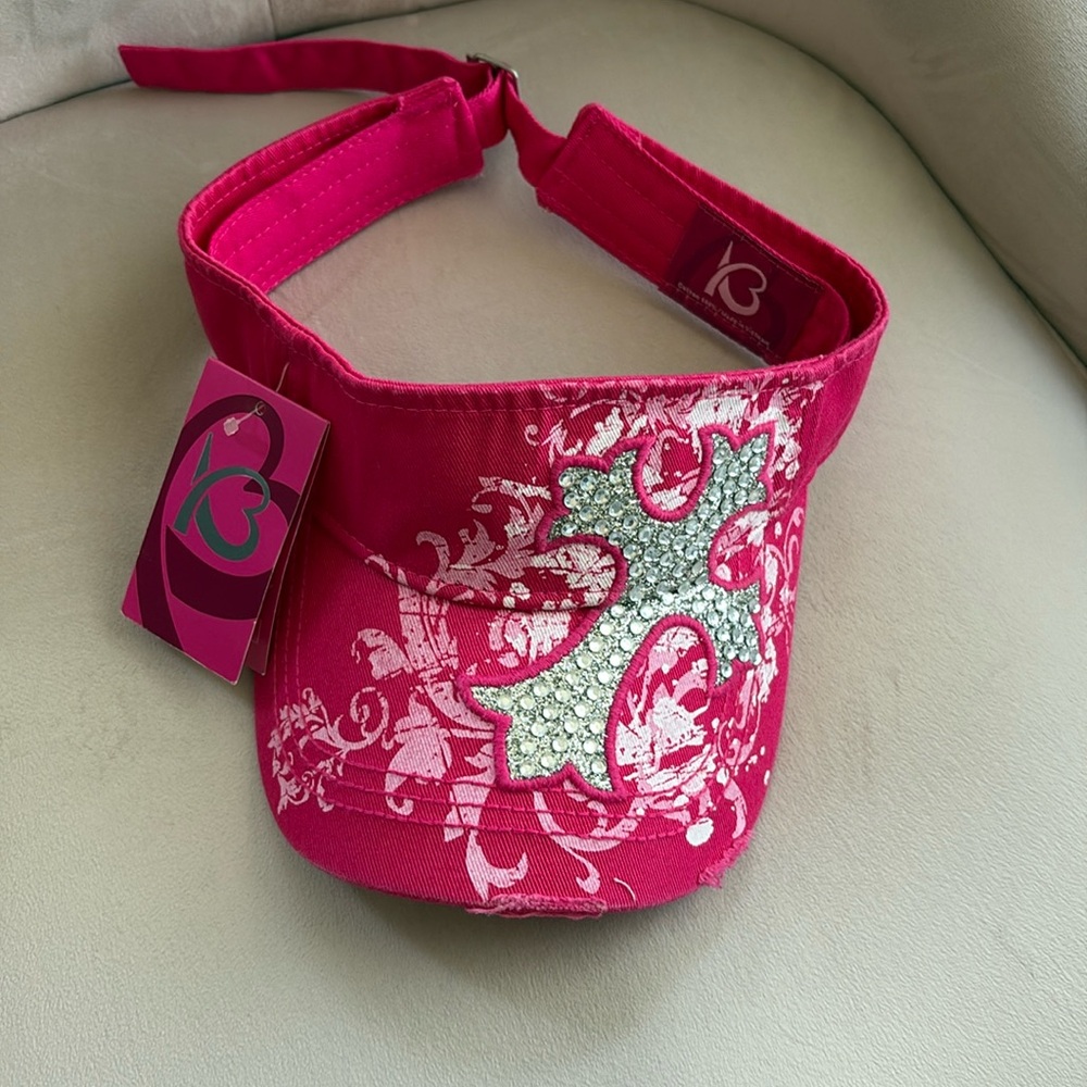 KBETHOS Visor Pink Bling Cross